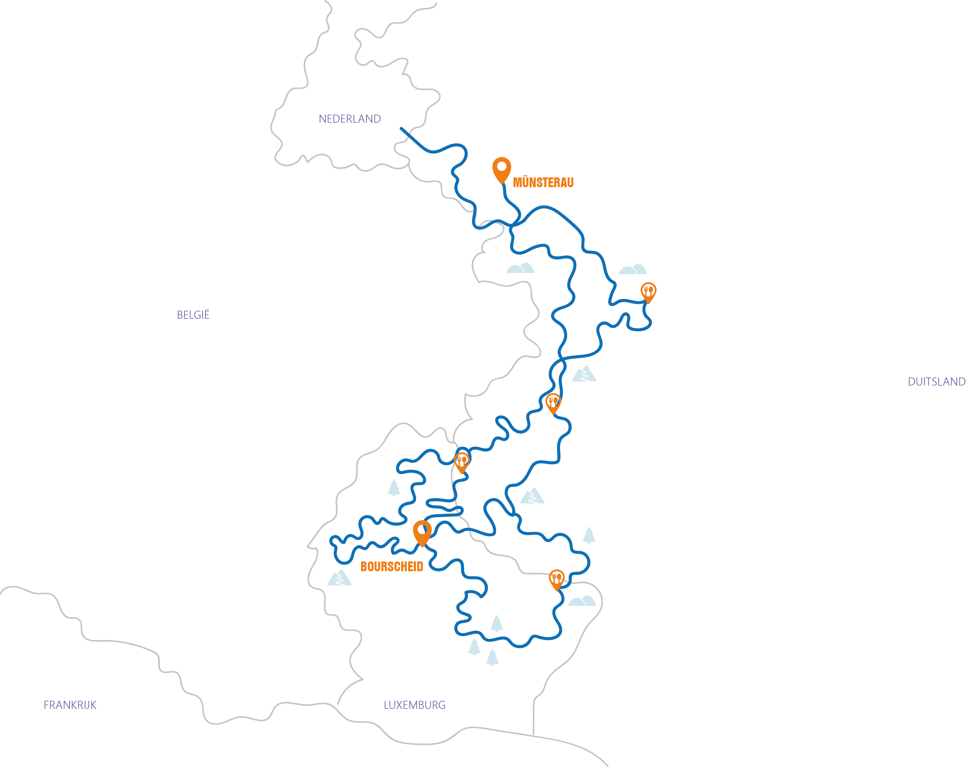 Luxemburg - Berg & Bochten Training Gevorderd® Luxemburg #2 Routekaart 