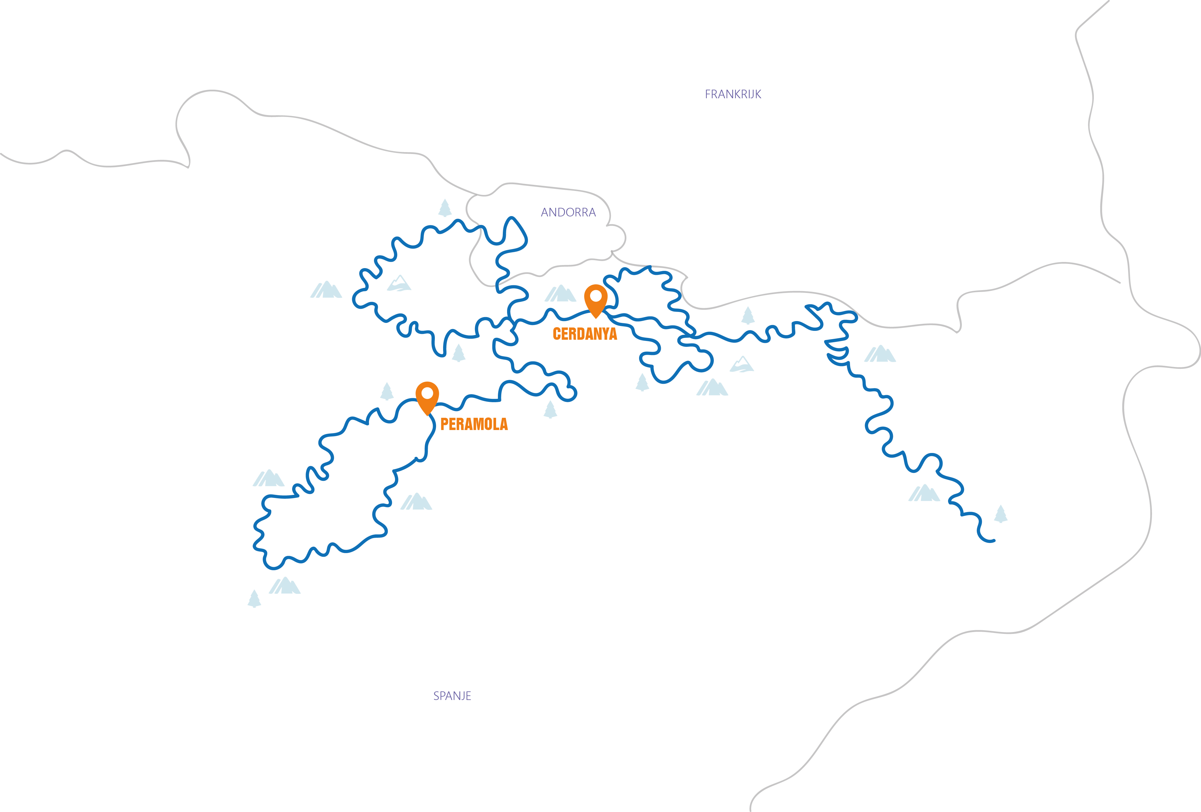Spanje - Dirty Roads Pyreneeën & Andorra Routekaart 
