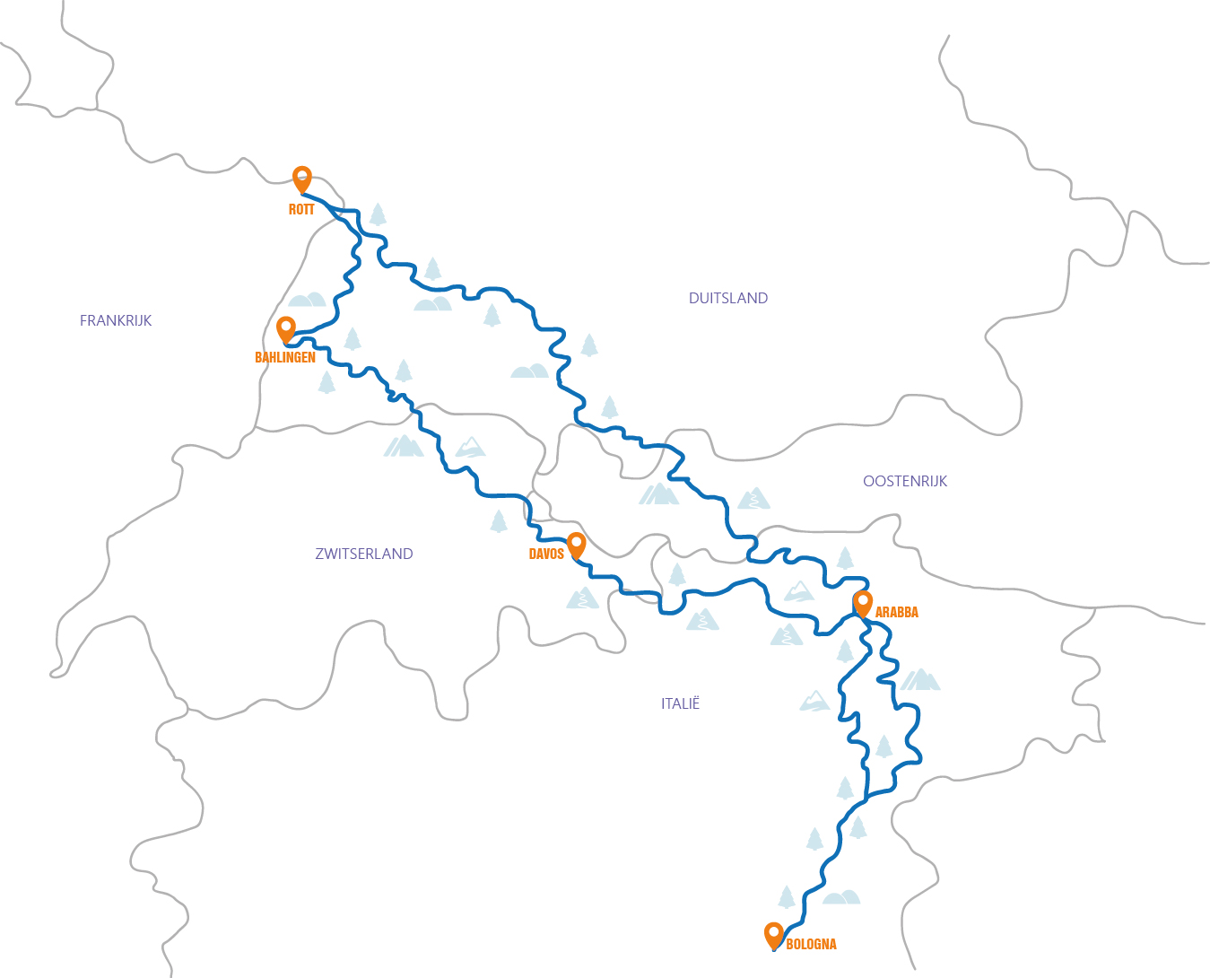 Europa - Ducati - Rondreis Europa met fabrieksbezoek Routekaart 