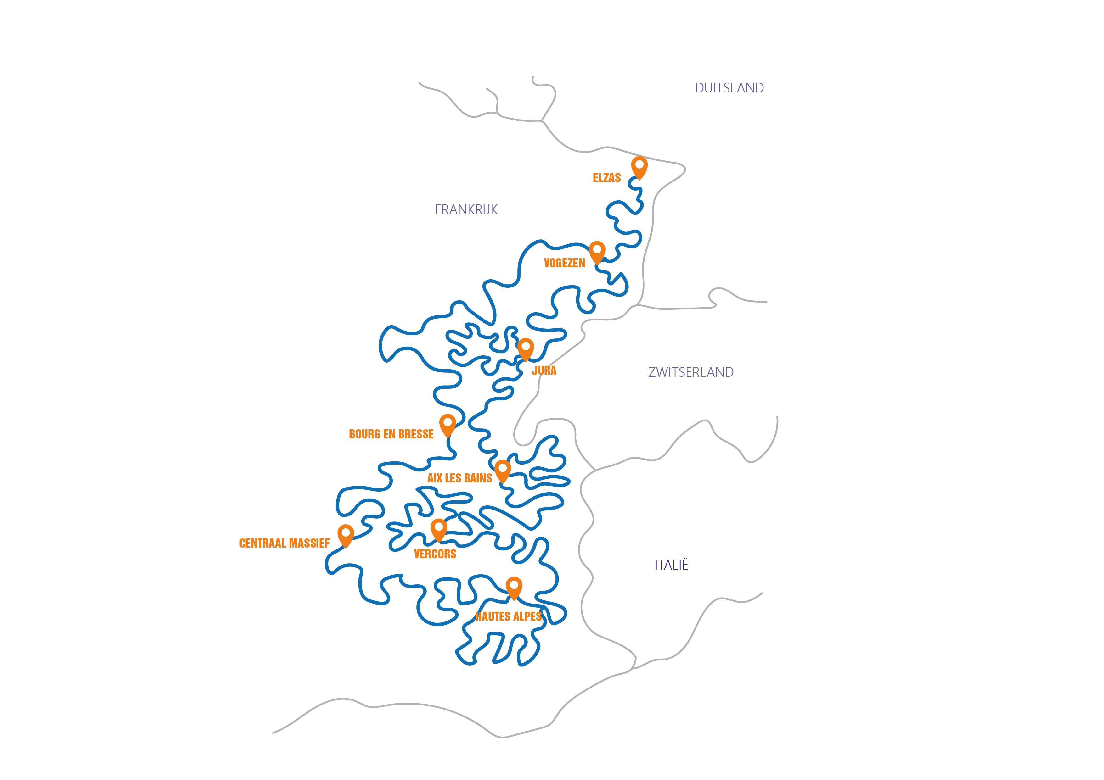 Frankrijk - Grand Tour Routekaart 